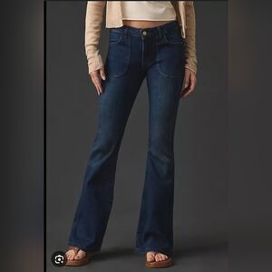 Antropologie Pilcro Dark Indigo The Icon Flare Jeans